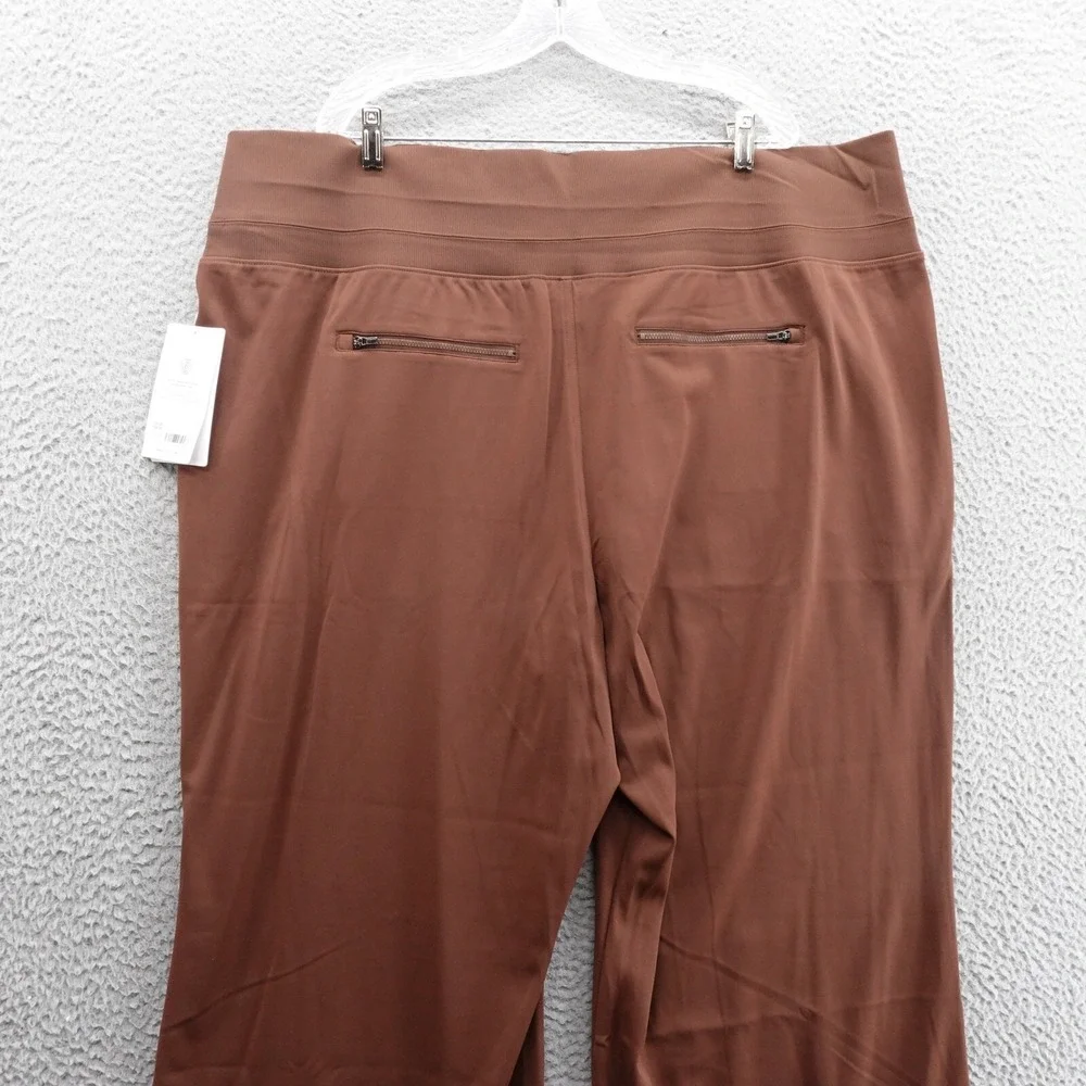 NWT Athleta Venice High Rise Split‎ Leg Pants 3X Brown Womens Stretch Athleisure